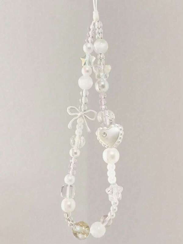 1pc White Angel Cross, Love, Pure Divine Mobile Phone, Lanyard, Mobile Phone Charm, Camera Decoration, Key Chain, Bag, Pendant, Designed For Women