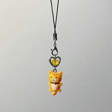 新款 INS 小猫钥匙扣 复古 Y2K 卡通动物简约手机挂饰 招财猫吊饰 手机挂绳吊坠 - 愛心框小貓手機掛繩 - 查看 12