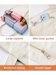 Monogram Women's Yoga Bag, Spacious Yoga Mat Storage Bag, Heat Transfer Printing Technology, Machine Washable, Portable Canvas Tote Bag, Suitable For Pilates, Travel, Office, Beach Workout And More, Can Also Be Used As A Beach Or Shopping Bag - Multicolor - View 4