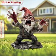 [2D Flat Printed] 1pc Halloween Zombie Decorative Garden Stake, Acrylic Landscape Garden Landmark (30cm X 20cm), Suitable For Potted Plants Decor, Garden Decor, Home Decor, Outdoor Lawn Decor, Friend Birthday Gift, 2D Flat