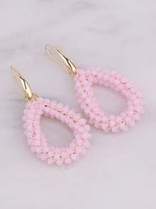 sehuoran 1 Pair Handmade Beaded Crystal & Pearl Bohemian Style Earrings, Colorful Personalized Versatile Dangling Earrings With High-End Elegant Mixed Color, Suitable For Party & Daily Wear
