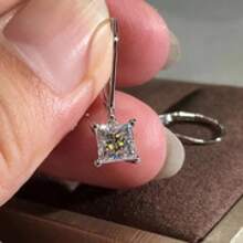 Minimalist Square Hoop Earrings - 925 Sterling Silver Hypoallergenic Jewelry With CZ Accents