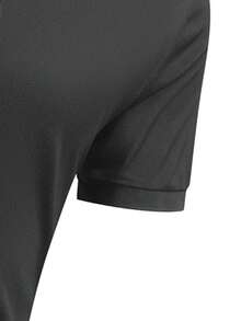 Herren einfarbiges atmungsaktives modisches lässiges Business Fitness elastisches Poloshirt, Boyfriend-Stil schwarz für den Sommer - Schwarz - Übersicht 5