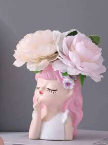 1pc Creative Cute Fairy Pen Holder & Vase Storage Rack, Nordic Style Luxury Fairy Succulent Large Flowerpot Decor For Living Room, Desktop Pen Holder Storage, Home Foyer Vase Decor