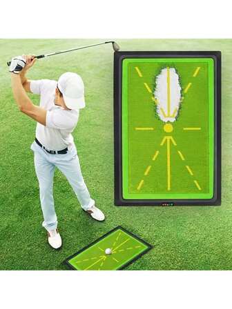 Estera de entrenamiento de swing de golf para detección de swing, almohadilla de impacto de golf avanzada, estera de práctica de golf con retroalimentación, estera de golpeo de golf premium para interior/exterior, accesorios de entrenamiento de golf