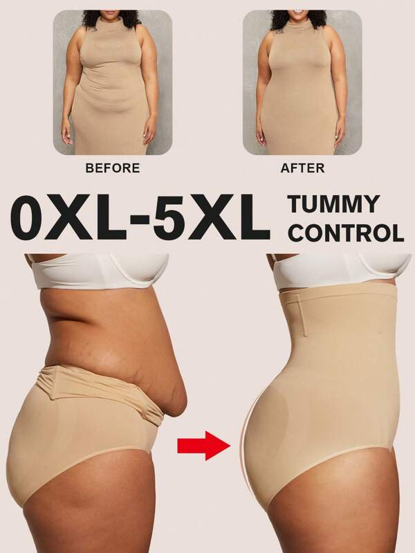 1 pièce Gaine sculptante taille haute pour femme, sans couture, amicale pour la peau, tailles plus