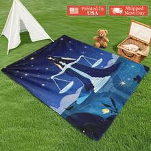 Zodiac Libra Themed Versatile All Season Elegant Outdoor Picnic Blanket For Sofa Bed Travel Camping Soft Warm Comfortable Cozy Flannel Throw Blanket Digital Printing Blanket Made Of Polyester Ideal Gift For Family Friends Shipped From USA - Multicolor - View 1