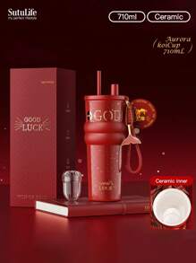 Vaso térmico de gran capacidad de 500ml/700ml/710ml - Taza de café de acero inoxidable con tapa, vaso de viaje para bebidas calientes y frías, compatible con portavasos de coche, material, tapa con boquilla y soporte para pajita, banda de silicona antideslizante para sujetar, portátil para exteriores, camping, oficina, regalo de botella de agua para novia, estudiante, vuelta al cole para niños