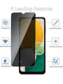 3D 曲面 9H 硬度屏幕保护膜，适用于 Galaxy A35/A55/S20FE/A52/A53/A54/A13/A23/A34/A14，防刮擦，易于安装，无气泡，隐私保护钢化玻璃，易于安装，高清清晰，钢化玻璃防窥视，无气泡，易于安装，防窥视屏幕保护膜隐私玻璃膜隐私防指纹礼物，适合生日/复活节/总统日/圣诞节/家人/朋友/男孩/女朋友 - 黑色 - 查看 6