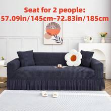 1pc Solid Color Bubble Gauze Elastic Full Coverage Lace Sofa Cover Anti-Dust Anti-Scratch Guard