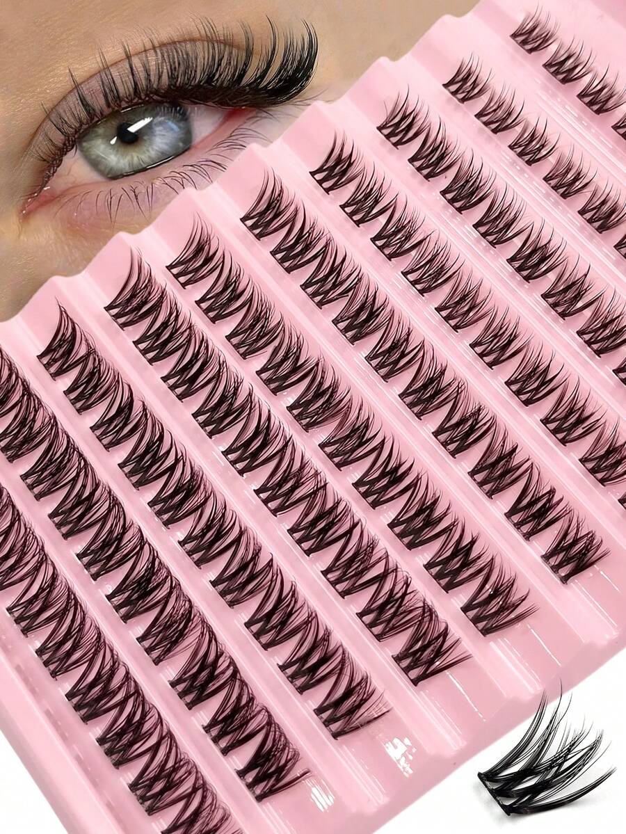 Asiteo 100 片 D 卷单根睫毛，蓬松柔软轻盈仿貂皮睫毛，日常化妆用接发，适合初学者眼妆 DIY 睫毛在家睫毛簇，睫毛簇，单根睫毛，睫毛，假睫毛