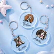 1 Foto, Tekst Gepersonaliseerde Acryl Sleutelhanger, Sleutelhanger, Transparante Acryl Ronde Acryl Sleutelhanger. Huwelijksgeschenken, Jubileumgeschenken, Thuisgeschenken, Moederdaggeschenken, Vaderdaggeschenken, Geschenken voor moeder/vader, Geschenken voor hem/vriend/echtgenoot, Geschenken voor haar/vriendin/echtgenote