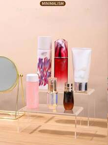 1pc Acrylic Multi-Tier Desktop Display Stand, Versatile Storage Rack For Figurines, Toys, Perfume, Cosmetics - Clear - View 6