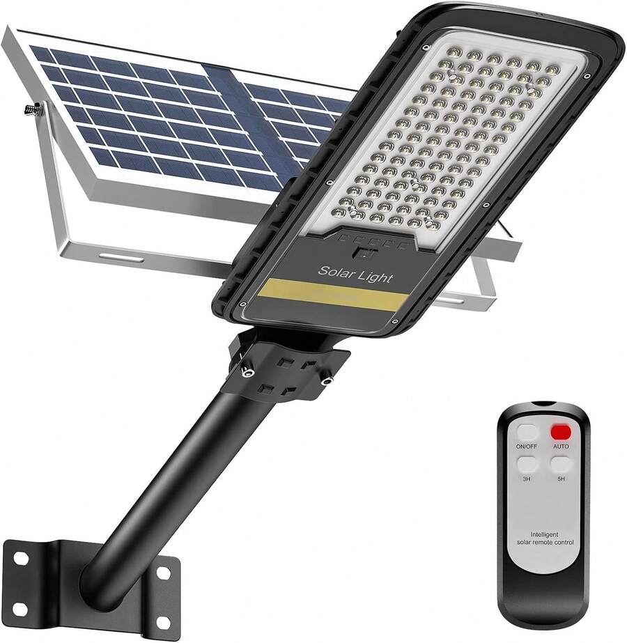 ENGREPO Luces Solares para Exteriores, 15000LM Resistentes al Agua IP67 con Control Remoto y Soporte de Montaje, Luz de Inundación Led de  que se Enciende al Anochecer. - 1 - Ver 1