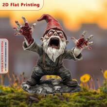 [2D Flat Printed] 1pc Halloween Zombie Decorative Garden Stake, Acrylic Landscape Garden Landmark (30cm X 20cm), Suitable For Potted Plants Decor, Garden Decor, Home Decor, Outdoor Lawn Decor, Friend Birthday Gift, 2D Flat