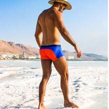 Taddlee Swimsuits Men's Swim Boxer Trunks Sexy Swimwear Square Cut Board Shorts - 橘色 - 查看 6