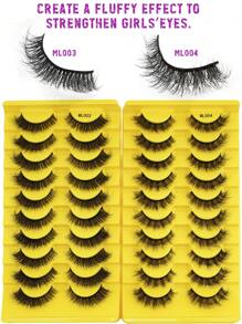 10 Pairs Fluffy Messy 5-11mm Faux Mink Lashes, Densed, Soft, Curled, Striped Eyelashes Suitable For Women Daily Wear, Dates And Vacations