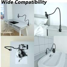 Heavy-Duty Gooseneck Tablet Holder With 360° Rotating Spiral Base | Adjustable Lazy Arm Phone & Tablet Mount For Bed, Office, Kitchen & Gym | Hands-Free Viewing At Perfect Angles | Gift-Ready For Students, Remote Workers & Cooking Enthusiasts