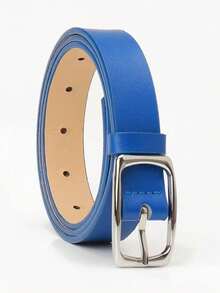 1 条女士多色矩形扣 PU 腰带，适合休闲和日常装饰。