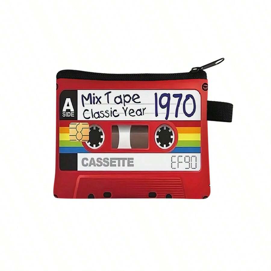 全框印花零钱包，带胶带图案，女士钱包，迷你钱包，钱包，旅行钱包