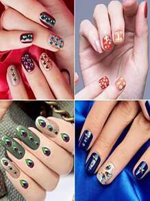 1pc/Girl Hair Stickers Pearl Stickers, Face Makeup Face Stickers Decorative Eyes, Children's Makeup Face And Eye Makeup Bright Diamond Tears DIY Acrylic Seven Color Diamond Stickers, Stage Color Diamond Stickers ,Hair Accessoires