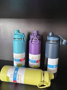 Thermal Bottle With Protective Cover 600ml 800ml 1000ml Spatial Hot & Cold Stainless Steel Insulation Large Capacity - Baby Blue - View 2