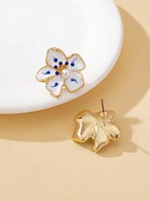 1 Pair Women's Fashion Ombre Flower Stud Earrings, Elegant Everyday Wear & Gift Jewelry