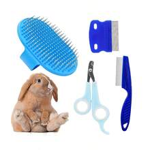 Rabbit Grooming Kit Tear Stain Remover Cleaning Combs Pet Nail Clipper Double-Sided Shampoo Bath Brush For Guinea Pig Bunny - Multicolor - View 12