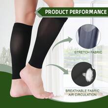 2pcs/Set Sports Compression Socks, Multifunctional Leg Accessory | Gradient Compression, Cross-Shaped Calf Sleeve, Leg Support, Graduated Pressure Socks, Relieve Leg Fatigue From Long Standing, Suitable For Travel, Flight, Long Periods Of Standing, Unisex, Black, Nude