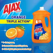 Ajax Ultra Liquid Dish Soap Orange Scent, Triple Action, 90 Fl Oz Bottle