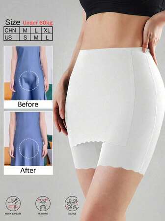 1 pieza Pantalones cortos ajustados de compresión, que cubren el área del triángulo [Ajuste ceñido, adecuado para personas de menos de 60 kg, por favor, pida con cuidado si excede, para evitar un ajuste inadecuado], Mallas ajustadas para primavera/verano, pueden evitar la vergüenza causada por el viento al usar faldas, diseñado especialmente para figuras pequeñas - aquellos que prefieren un ajuste suelto deben elegir 1-2 tallas talla grande grandes.