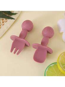 2 pezzi Set di forchette e cucchiai per l'addestramento dei bambini, posateria per l'apprendimento in silicone morbido a forma di panda per neonati, accessori per l'alimentazione, regalo per Ognissanti, Natale, Ringraziamento e Pasqua