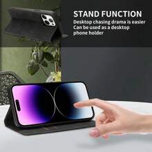 Apple Luxury Wallet Skin-Friendly Material Case With [RFID Blocking] Card Slot Stand Strong Magnetic Leather Flip Fold Protective Phone Case Compatible With Iphone Compatible With Samsung Galaxy Compatible With Xiaomi Redmi Business Shockproof Anti-Fall Mobile Phone Cover Shell