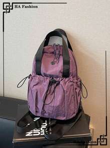 1pc Mini Light-Weight Multi-Pocket Backpack Shoulder Bag, Multifunctional And Fashion, Suitable For Women, Casual Hand Carry Bag For Back To School