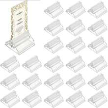 24/48Pcs Mini Clear Stands Place Card Holders Table Number Stands Card Base Stand For Table Photos Games Wedding Party Decor