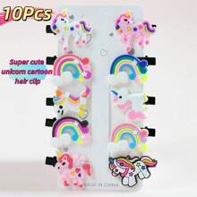 Cute Cartoon Unicorn Hairpins, Rainbow Hairpins Suitable For Daily Shopping, Sweet Cartoon Duckbill Clips, Side Bangs Hairpins, Birthday Gifts, Holiday Gifts, Party Costume Hair Accessories, And Can Also Be Used As Exquisite Small Gifts For Girlfriends And Besties