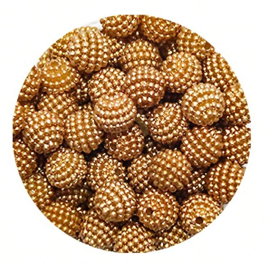 Perola Craquelada 12mm c/furo 50 unidades - Dourado - Visão 1