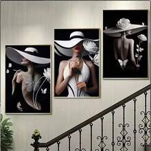3 PCS Optional Frame Posters Wall Arts Pop Beautiful Sexy Elegant Women Painting Home Decor Portrait