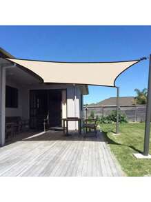 Vela de sombra triangular, toldo de sombra para exteriores de color blanco lechoso, transpirable, bloquea el 95% de los rayos UV y resistente al agua, para patio, balcones, jardín, fiestas y actividades al aire libre