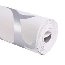 Carta da parati in tessuto non tessuto goffrata di lusso per camera da letto, carta da parati 3D verticale, argento Parole chiave