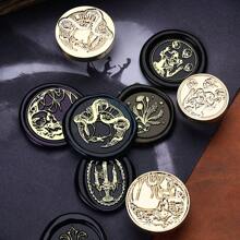 1pc NEW DARK SERIES Series Wax Seal Stamp, Vintage Sealing Stamp Head, Removable Brass Material, Fire Paint Seal Head For Wedding Invitations Gift Packaging Scrapbooking, DIY Handmade Gift Decoration, Cutting And Pasting Invitation Letter School Supplies, Back To School