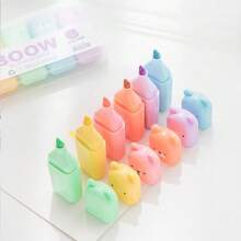 1set,Mini Highlighter,Tiny Markers With Fluorescent Colors Bear Shaped Highlighter,Macaroon Colour Pens,Color Marker, Ledger Pen, Back To School, School Supplies, Cute Kawaii Stationery, Colors For School, Markers, Stationery, Writing Pens, Colored Markers