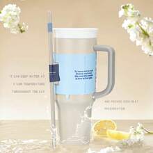 Owalaa Water Bottle 32oz And 40oz ,Multiple Colors Are Available,With Straw,Heat Preservation Time More Than 24 Hours, Cold And Hot Water Can Be Insulated, Can Make Coffee, Frozen Drinks, Beautiful Appearance, Exquisite Workmanship, Suitable For Camping, Work, Indoor Use. - Màu Khaki - Xem 1
