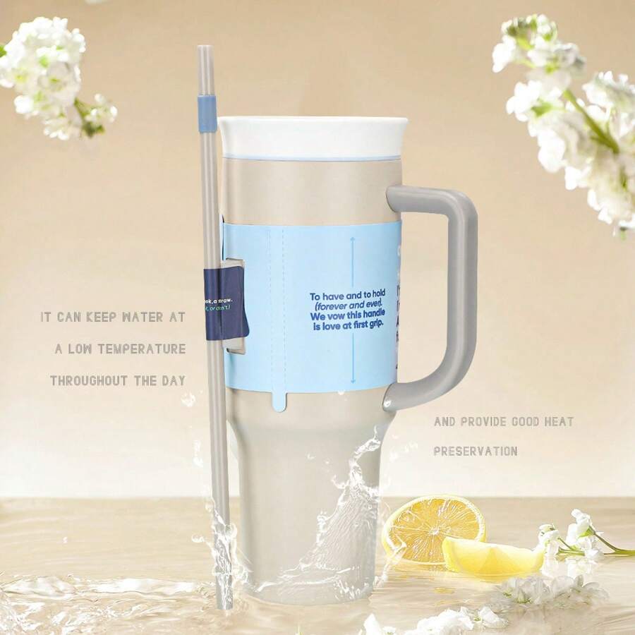 Owalaa Water Bottle 32oz And 40oz ,Multiple Colors Are Available,With Straw,Heat Preservation Time More Than 24 Hours, Cold And Hot Water Can Be Insulated, Can Make Coffee, Frozen Drinks, Beautiful Appearance, Exquisite Workmanship, Suitable For Camping, Work, Indoor Use. - Màu Khaki - Xem 1