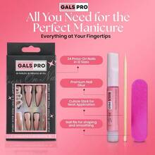 Uñas Postizas Largas A Presion Juego De 24 Uñas Postizas Con Diseños En 12 Tamaños Diferentes Para Un Ajuste Perfecto Bonito Kit De Uñas Postizas Para Mujeres Con Pegamento De Uñas De 0.07 - STILETTOSPARKLEFORMADEAFINADO-1unidad(paquetede24) - View 3