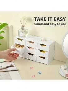1/2 Stücke/Set, 3-stufiger Make-up-Organizer aus Kunststoff mit Schubladen – kompakte Kosmetik-Aufbewahrungsbox für die Arbeitsplatte für Schmuck und Bürobedarf – nicht elektrischer Schreibtisch-Organizer für den Schulanfang