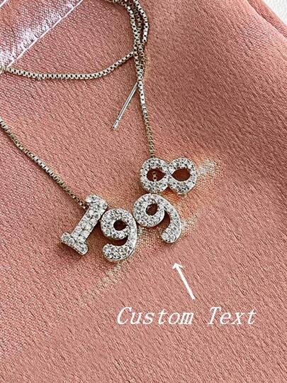 1pc Luxury Full Cubic Zirconia Diamond Initial DIY Necklace, Customized Simple Letter Name Necklace, Stainless Steel Mom Initial MAMA Pendant Necklace, Fashion Gift For Women, Mothers, Girlfriends, Fashionable, Minimalist, Casual, Personalized, Unique, Suitable For Anniversary, Valentine's Day, Mother's Day, Birthday, Graduation, Daily Wear, Wedding, Banquet