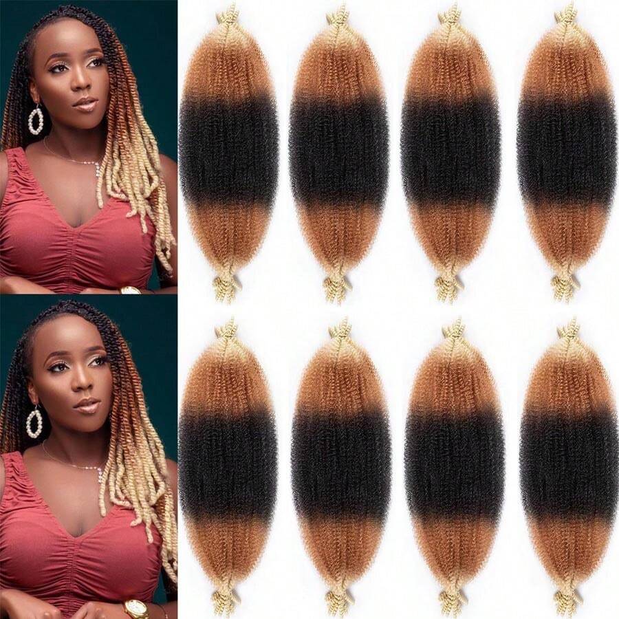 16inch Elastic Dreadlock Wig Curly Hair (Single) - Khaki - View 1