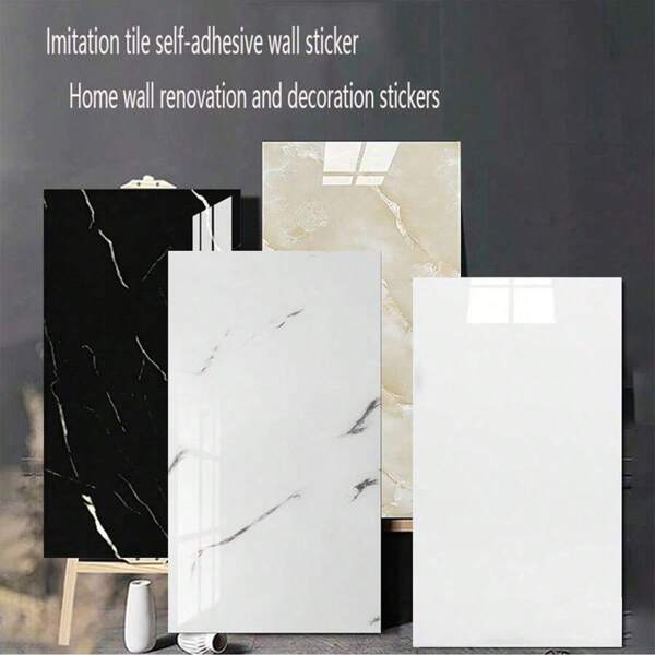 30 peças/5,4㎡ Papel de parede de cerâmica sintética à prova d'água e umidade, removível e colante, para banheiro e cozinha, reforma de ambientes, 30 cm x 60 cm por peça