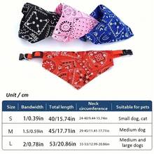 1pc Personalized Print Dog Bandana, Custom Adjustable Dog Collar Pet Saliva Towel Costume Necklace For Small Dogs, Colorful Vintage Cute Pet Gift For Anniversaries Birthdays Fall Decor Playful Design For Pet Lovers - Multicolor - View 3